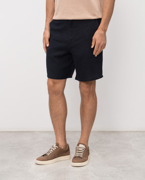 Trussardi Синие шорты из льна P025M000117NMP312T38