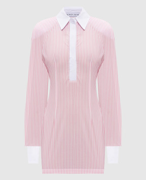 Rowen Rose Біла сукня-сорочка в смужку DRSRR351S