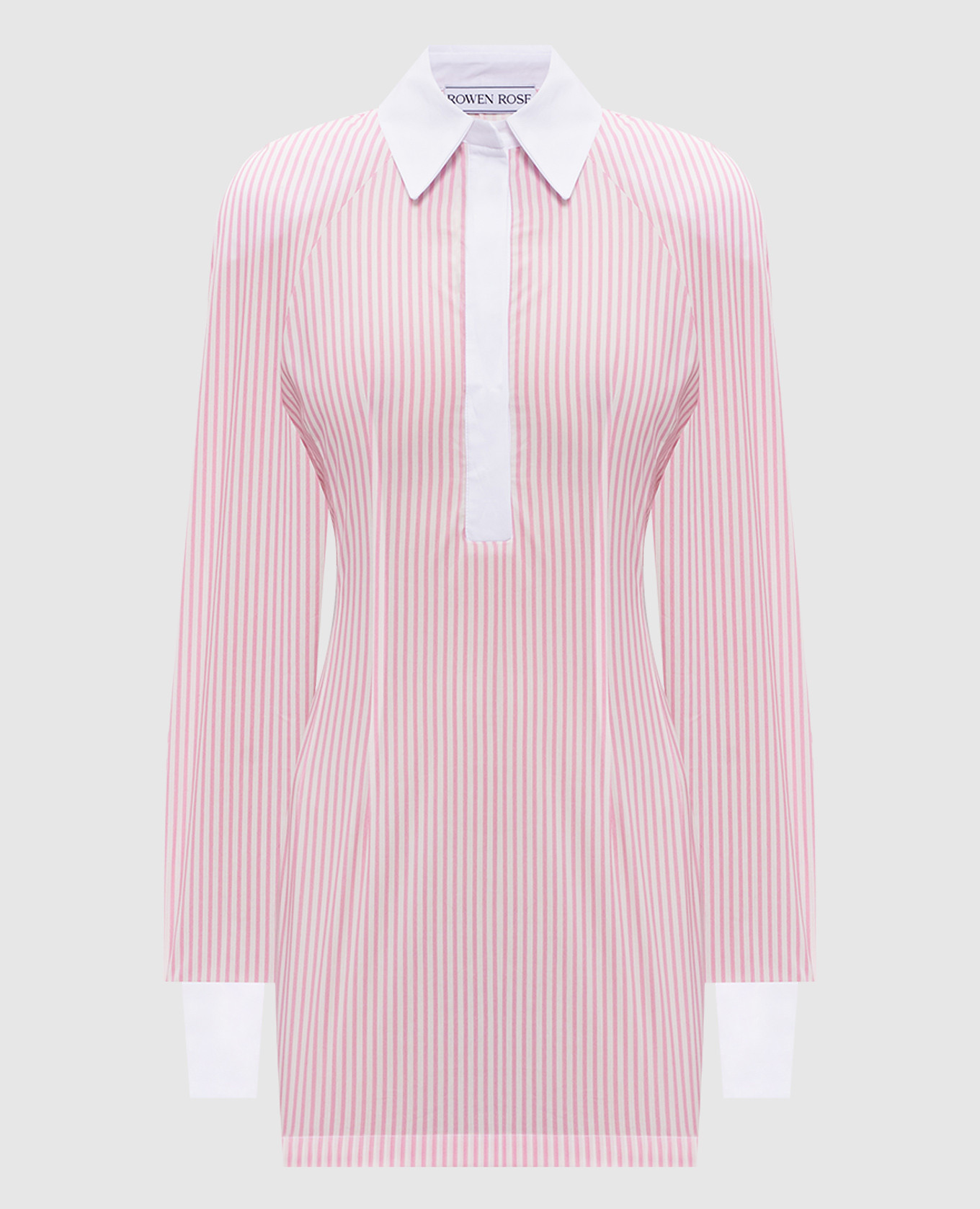 

Белое платье-рубашка в полоску, Белый, Повседневные платья