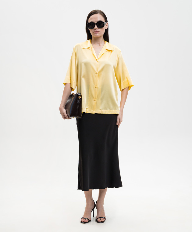 Solotre Жовта блуза із шовку M1AB0093 зображення 2
