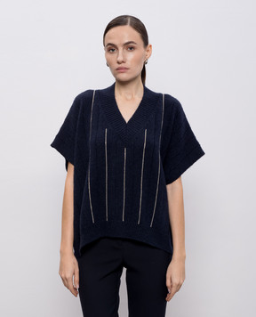 Peserico Синій жилет з вовни, шовку і кашеміру S99024F059018V