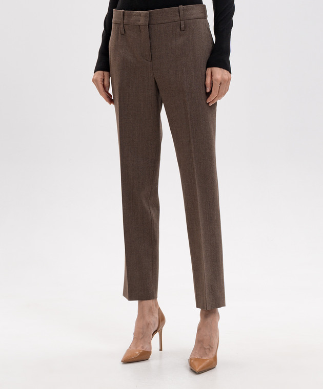Ermanno Scervino Коричневые брюки с шерстью D496P310YAX изображение 2