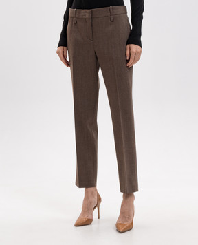 Ermanno Scervino Коричневые брюки с шерстью D496P310YAX