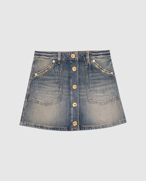 Versace Дитяча синя джинсова спідниця з логотипом 10229281A16122