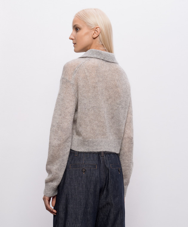 Brunello Cucinelli Сірий кардиган з вовни MBG775516P зображення 4