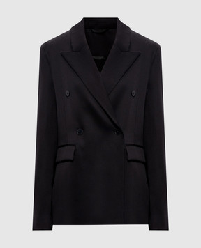 Loulou de Saison Чорний двобортний жакет HORN з вовною HORNLDS