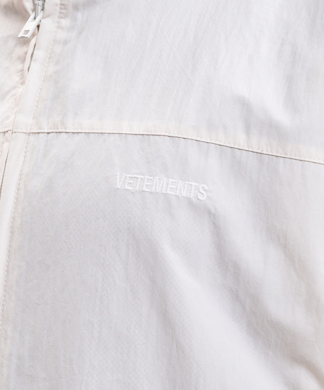 Vetements Спортивная куртка цвета айвори с вышивкой логотипа MH27TJ103W изображение 5