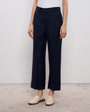 Brunello Cucinelli Темно-сині штани з льоном MH126P9184