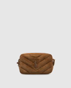 Saint Laurent Коричнева замшева сумка крос-боді LouLou міні 869816AAEY6