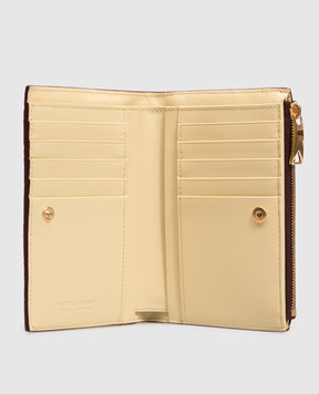 Bottega Veneta Бордовый кожаный портмоне Intrecciato 749940VCPP6