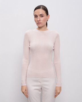 Peserico Рожевий джемпер з вовни в рубчик S99008F18K09168