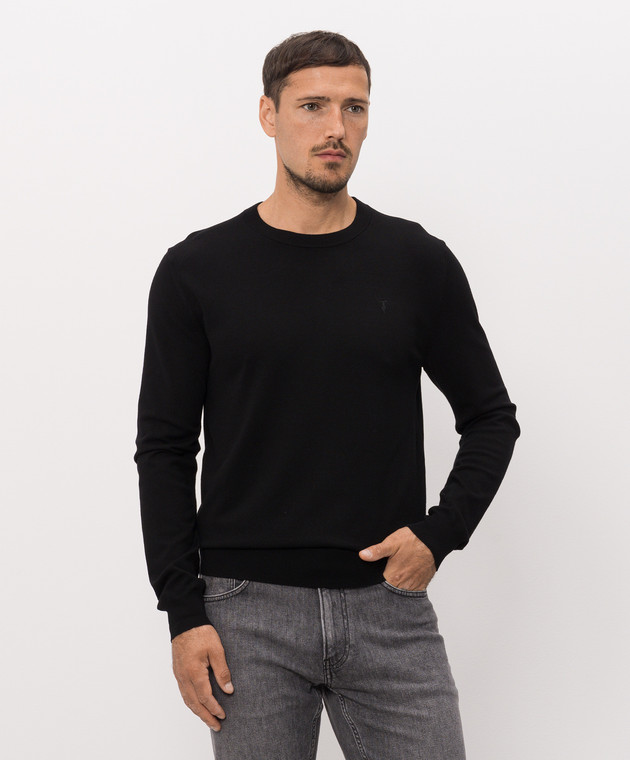 Trussardi Черный джемпер с вышивкой эмблемы M0168000077NMK601K01 изображение 3