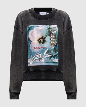 Off-White Сірий світшот з принтом 2BA075S26FLE001