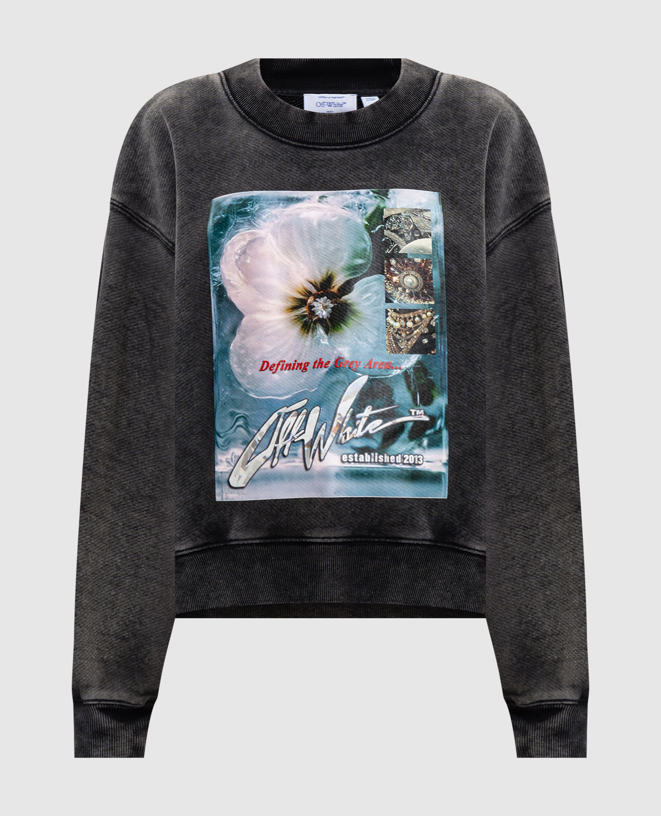 

Серый свитшот с принтом, Свитшоты