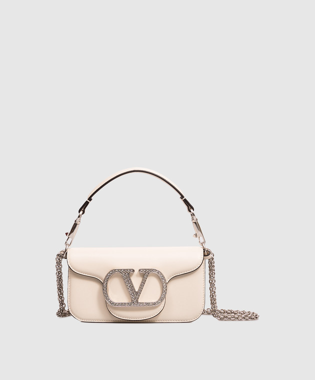 Valentino Бежева шкіряна сумка Locò 9W2B0K53UTF