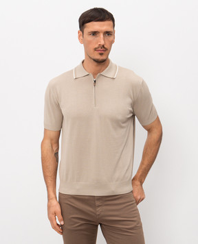 Canali Бежеве поло з блискавкою MK02460C1165