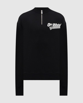 Off-White Чорний світшот Cupid Tape 44MBA073F5F002