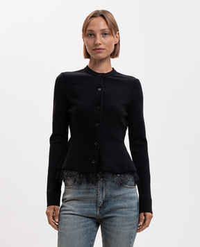 Alexander McQueen Чорний кардиган з мереживом A002ZTQ1BH7