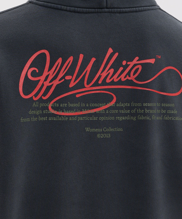 Off-White Сіре худі Flowers Field 2FE00447T зображення 5