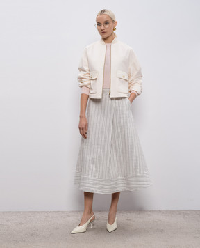 Agnona Білий бомбер з логотипом TH1102XU6015