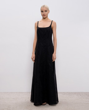 Brunello Cucinelli Черное платье макси с цепочкой мониль M0F91A5477
