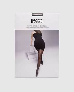 Wolford Черные колготки Back Seam 10 DEN 18563