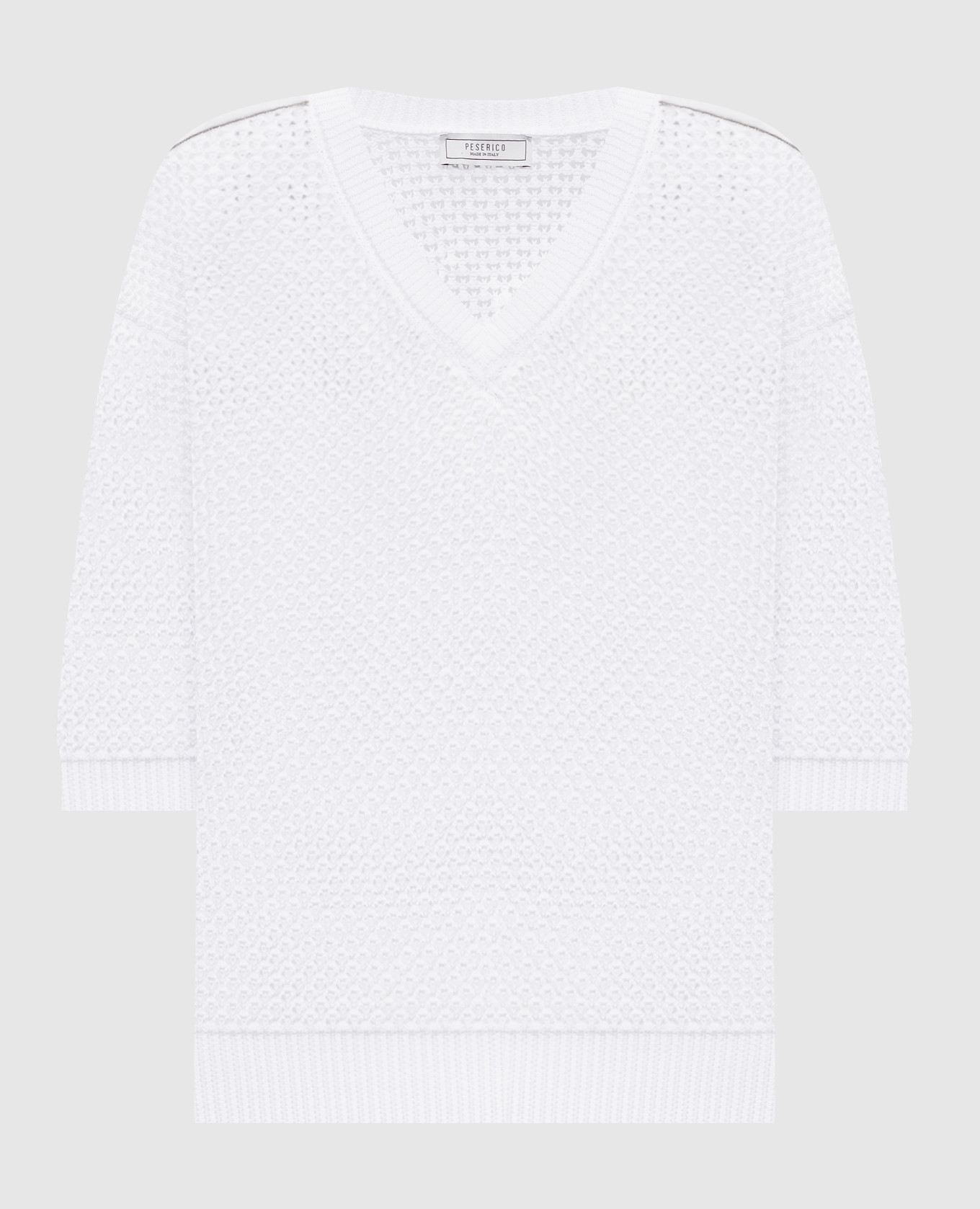 Белый ажурный топ с цепочкой мониль