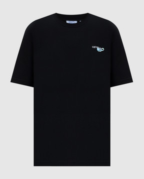 Off-White Черная футболка с принтом Soft Life 2AA089S26JER005