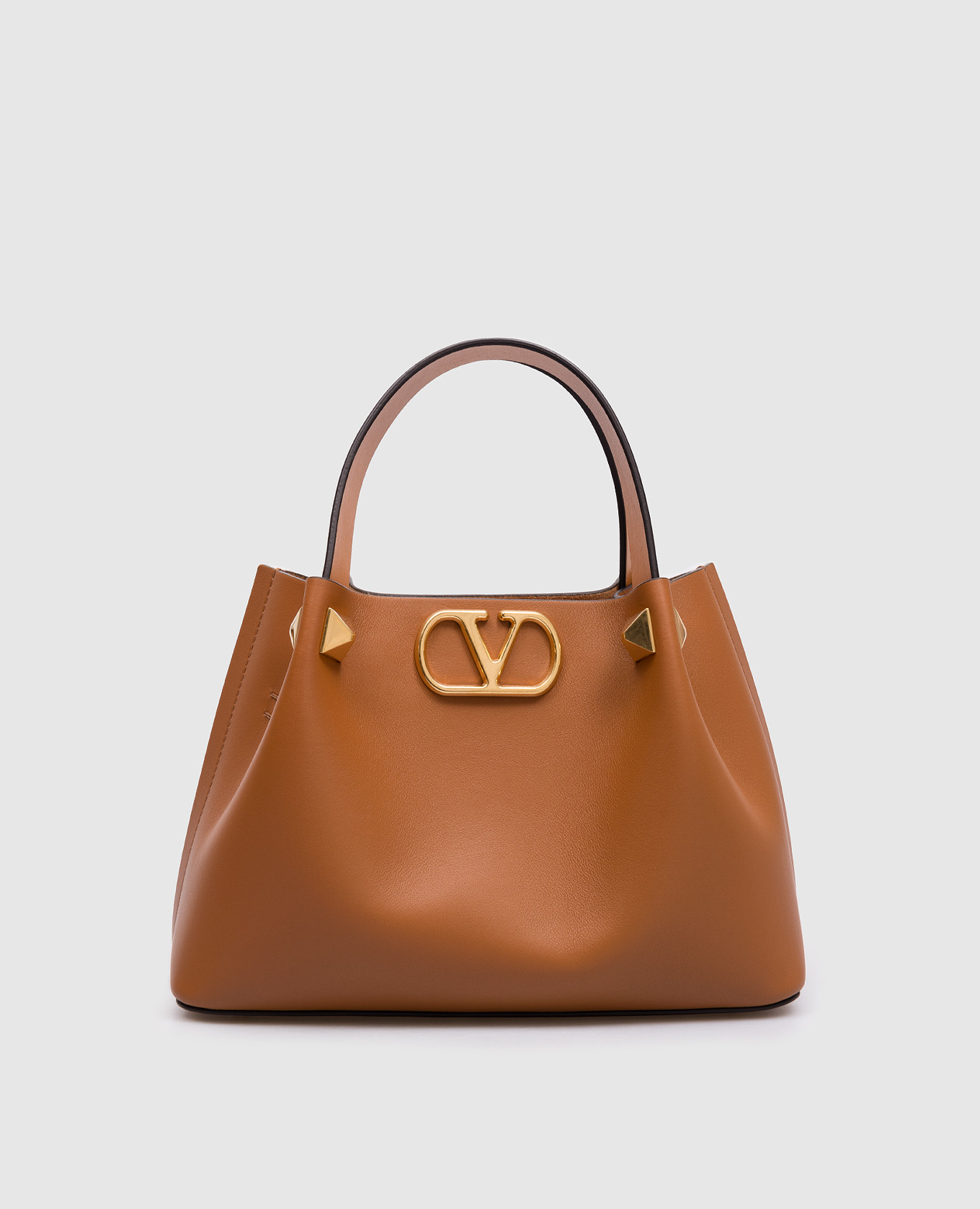 

Коричневая кожаная сумка-тоут с логотипом, Коричневый, Сумки через плечо