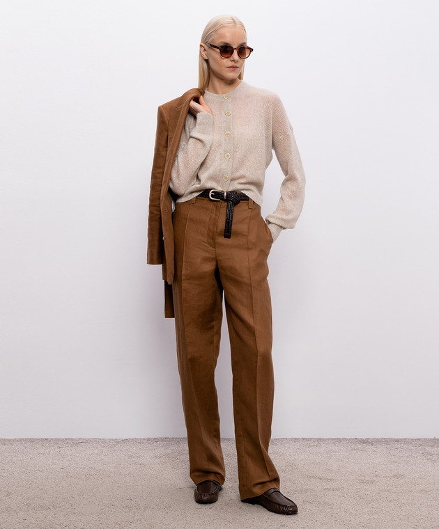 Brunello Cucinelli Кардиган кольору айворі з вовною MBG775506P зображення 2