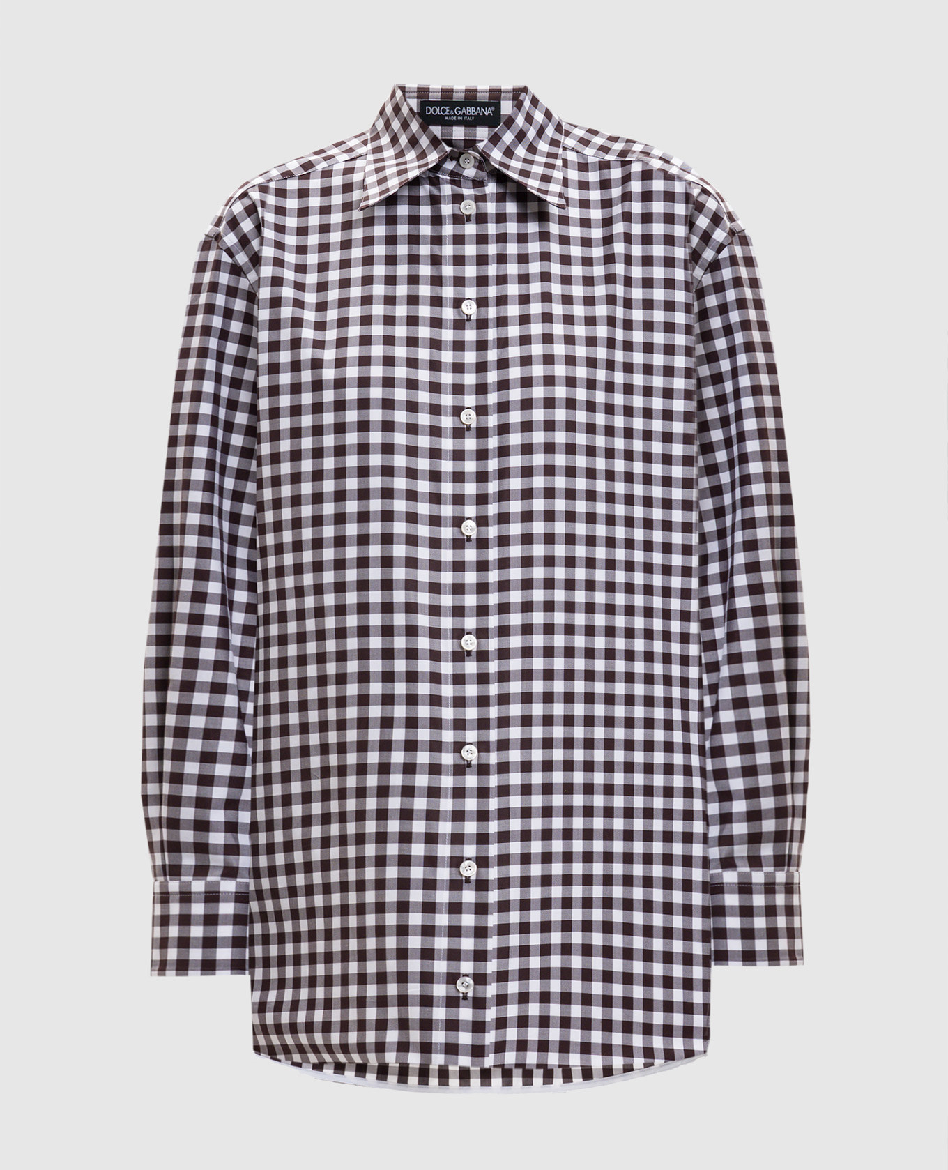 Brown checkered shirt Dolce&Gabbana