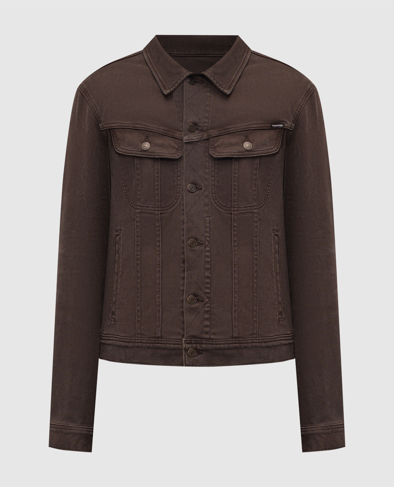 

Коричневая джинсовая куртка с патчем логотипа, Коричневый, Джинсовые куртки