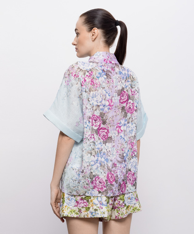 Christy Lynn Сорочка Rosa в принт з льону CLB356F55 зображення 3