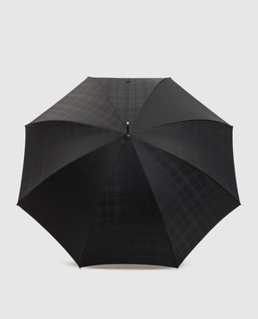 Pasotti Черный зонтик-трость Black Schnauzer в узор OMITUO478RASO643419