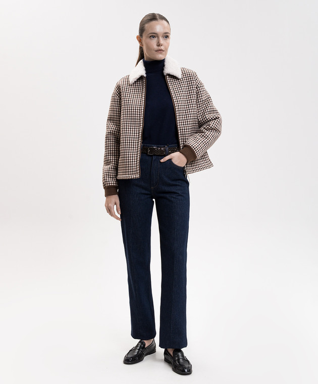 Woolrich Бежева куртка в клітинку CFWWOS2035FRUT5486 зображення 2