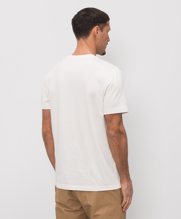 Moncler Белая футболка с вышиной надписи L10918C0005389B8U изображение 4