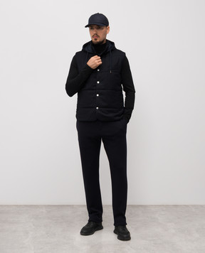 Canali Сині штани з вовни JJ03342J7003