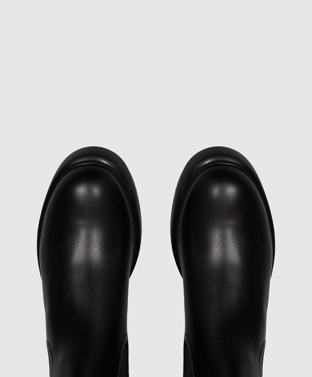 Santoni Чорні шкіряні челсі WTEW72486NERHVRF зображення 4