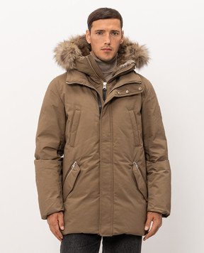 Mackage Коричнева пухова парка EDWARD-F з хутром єнота та кролика EDWARDFZ