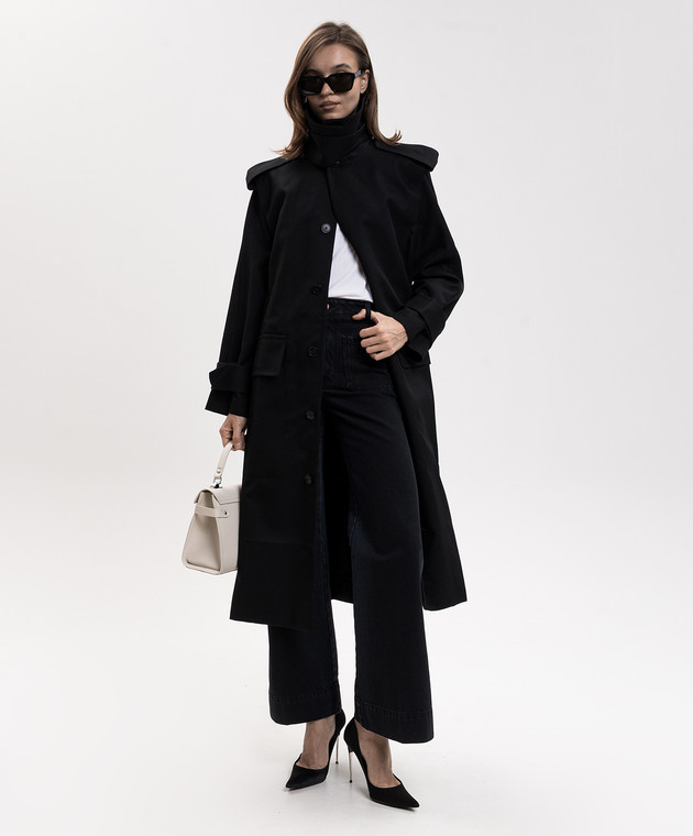Victoria Beckham Чорний тренч Philippa 1426WCT005793E зображення 2