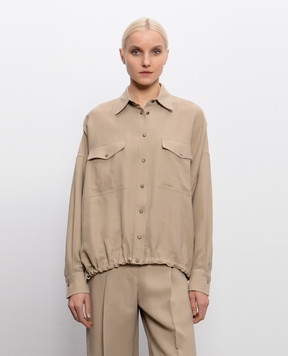 Brunello Cucinelli Бежевая куртка с льном MH126NE416