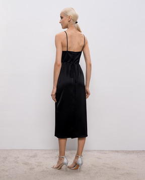 SSHEENA Чорна сукня міді Apron на запах 26SSAPRONTS26005