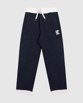 Brunello Cucinelli Дитячі сині джогери з принтом монограми BR831E355C