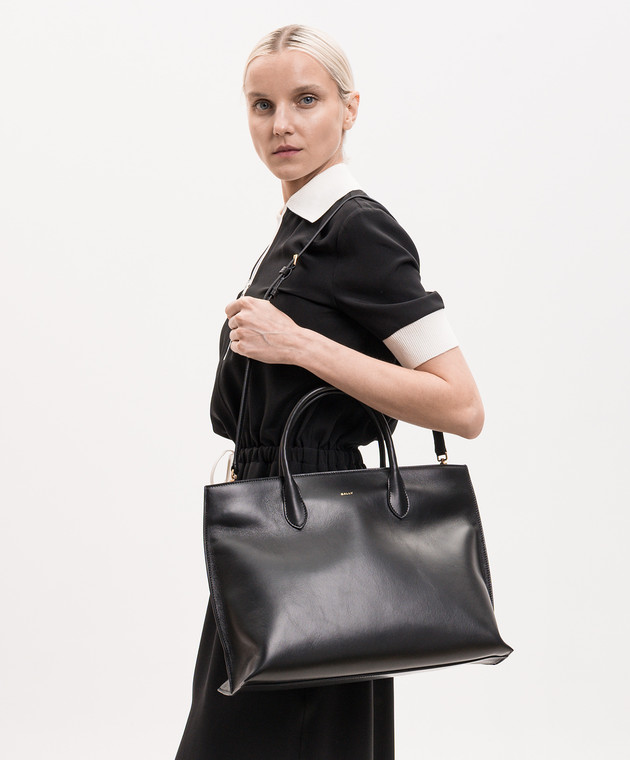 Bally Черная кожаная сумка-тоут Althea WAE089VT312 изображение 2