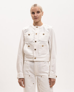 Balmain Джинсова куртка кольору айворі HF1TC225DG14