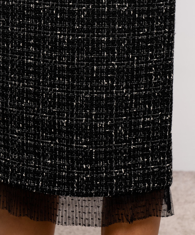 Twinset Черная твидовая юбка карандаш 262TP2084 изображение 5