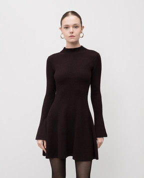 Twinset Коричнева сукня з вовною в рубчик 252TT3140