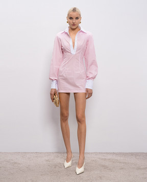 Rowen Rose Біла сукня-сорочка в смужку DRSRR351S