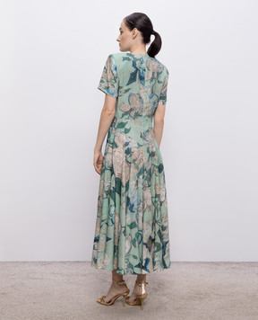 Givenchy Зеленое платье в принт BW22UR16QZ