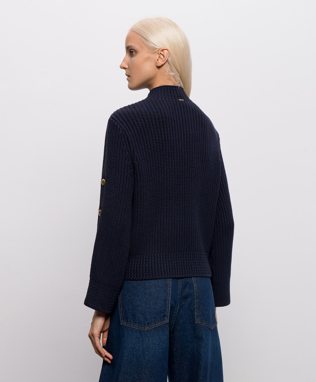 Twinset Синий свитер с разрезами 262TP3170 изображение 4